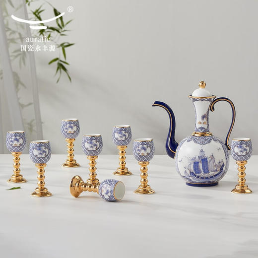 【国瓷·永丰源】四海升平 10头酒具白酒杯套 商品图0