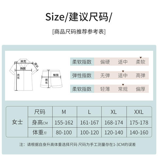 洁丽雅春夏新品女士家居服涤棉圆短袖短裤套装可外穿睡衣女 商品图5