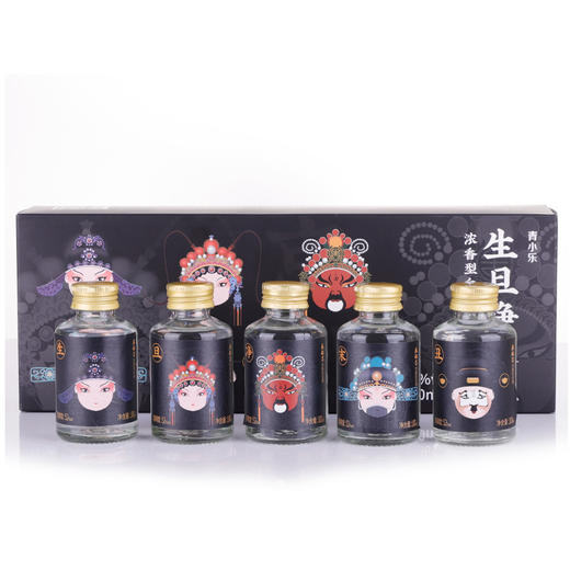 [生旦净末丑]52度5小瓶-品鉴青小乐-浓香型白酒小酒小瓶装-100ml*5瓶 商品图3