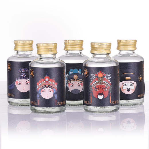 [生旦净末丑]52度5小瓶-品鉴青小乐-浓香型白酒小酒小瓶装-100ml*5瓶 商品图2