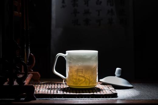 B-SST-3003素手堂 玉泥线雕茶缸杯 万里长城款 商品图1
