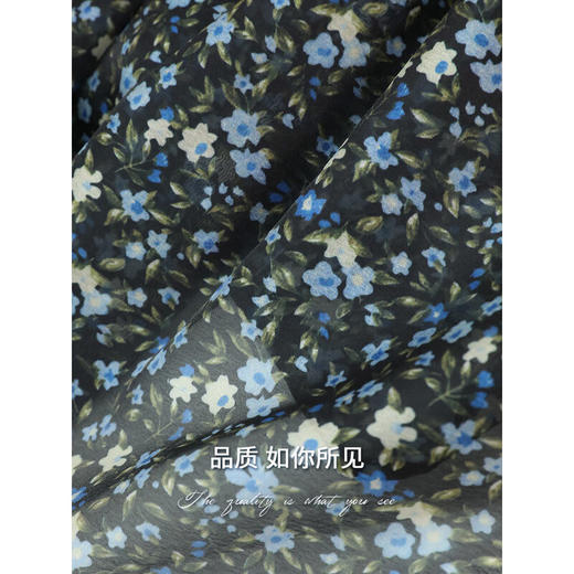 COCOBELLA气质飘逸大摆抽褶碎花半身裙女夏田园A字长裙HS117 商品图4