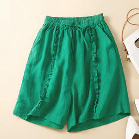 裁缝学苑AX72 亚麻短裤纸样女装高腰裤子样板图直筒裤打版裁剪