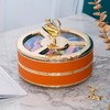 干果收纳盒客厅茶几坚果糖果盒轻奢干果盒带盖家用零食瓜子干果盘珐琅彩天鹅双层果盘 （合金+皮革款） 商品缩略图1