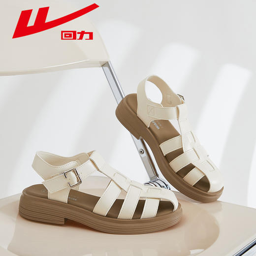 回力女鞋罗马凉鞋女2023新款仙女风包头鞋子夏季百搭编织小皮鞋女WSL(WZ)-0755 商品图2