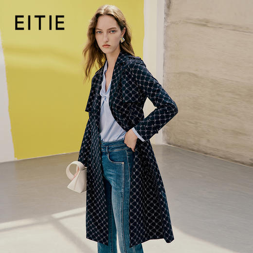 EITIE爱特爱春季新款显瘦修身百搭通勤风衣7304004 商品图0