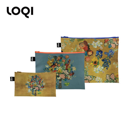 德国LOQI博物馆系列 环保收纳袋三件套合集  文具数码配件收纳整理套包洗漱化妆防泼水 商品图7