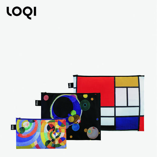德国LOQI博物馆系列 环保收纳袋三件套合集  文具数码配件收纳整理套包洗漱化妆防泼水 商品图10