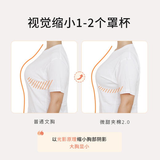 [微甜2.0薄棉款]大胸显小内衣全罩杯蕾丝显瘦文胸 商品图3