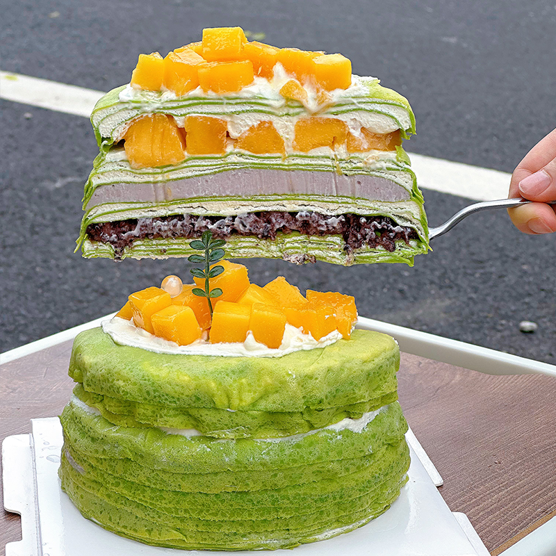 【斑斓芒果血糯米芋泥千层】生日蛋糕