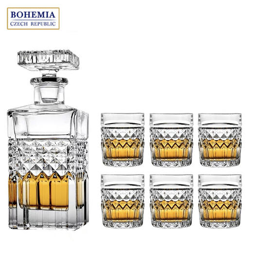 捷克进口BOHEMIA 波西米亚水晶玻璃威士忌洋酒杯酒樽酒具套装现代家用送礼-YHD 商品图1
