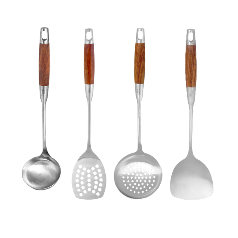 德国戴德 Augus奥格斯 不锈钢木柄锅铲全套炒菜铲子木质手柄18/10医用不锈钢厨具【不支持补差，非质量问题不退不换】S
