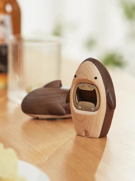 E-THE APE 鲨鱼开瓶器/瓶起子 胡桃木+枫木 创意个性可爱桌面摆件 商品图1