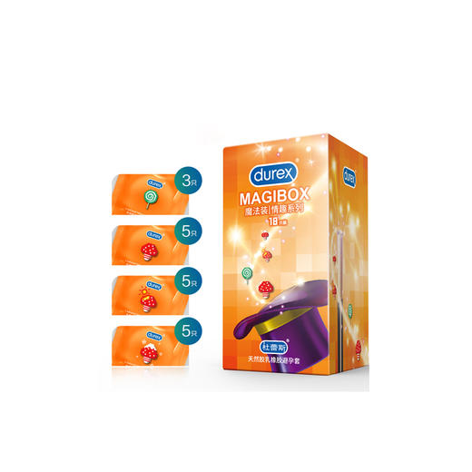 杜蕾斯避孕套安全套魔法凸点螺纹凉感热感果味18只*1盒 商品图1