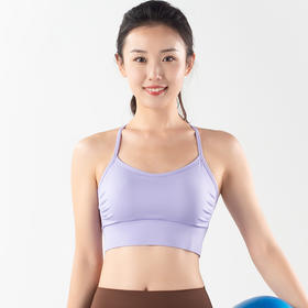 跃牌【倚窗听雨系列】褶皱聚拢防震高强度瑜伽背心Wx28-23