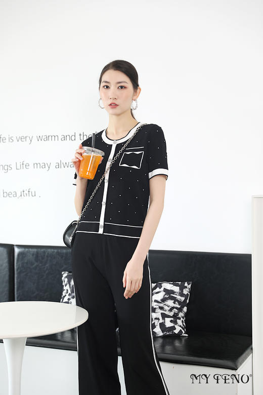 M1L2马天奴  小香风拼接T恤MRS613SWH0 商品图1