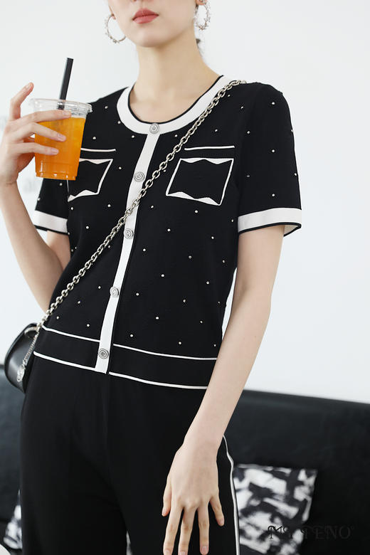 M1L2马天奴  小香风拼接T恤MRS613SWH0 商品图3