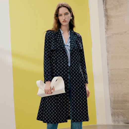 EITIE爱特爱春季新款显瘦修身百搭通勤风衣7304004 商品图3