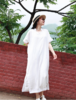 【抖音专属】V领连衣裙（23707286-丝白） 商品缩略图0