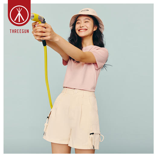 Threegun三枪 【高支水光棉】圆领女士短袖T恤-24124A011 商品图3