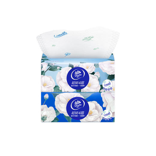 【官方包邮】维达（Vinda）超韧4层抽取面巾(山茶花香) 4层S码90抽×20包/箱 商品图7