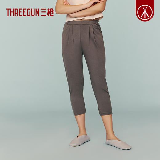 Threegun三枪 【爽滑竹棉】宽松女士家居裤中裤睡裤-60547B311 商品图2