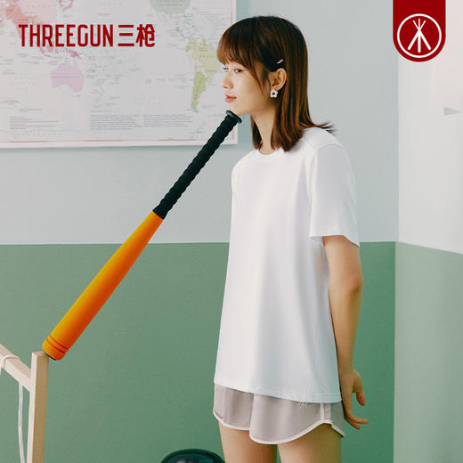 Threegun三枪 【水柔棉】圆领女士短袖T恤-24236A011 商品图8