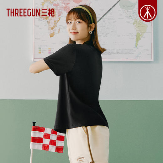 Threegun三枪 【水柔棉】圆领女士短袖T恤-24236A011 商品图5