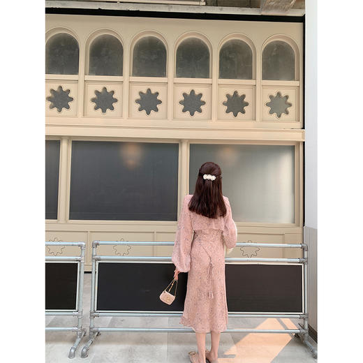 金蘑菇菇 crush 假日情诗 / 法式v领灯笼袖碎花裙高腰仙女连衣裙 商品图4