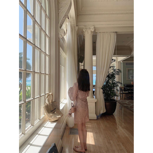 金蘑菇菇 crush 假日情诗 / 法式v领灯笼袖碎花裙高腰仙女连衣裙 商品图3