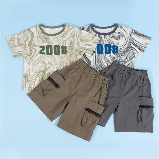 贝贝怡男童短袖套装夏装中童宝宝衣服儿童t恤两件套232T2616
 商品图10