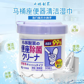 KOBAYASHI小林制药 日本进口马桶座便圈清洁湿纸巾 50片/盒