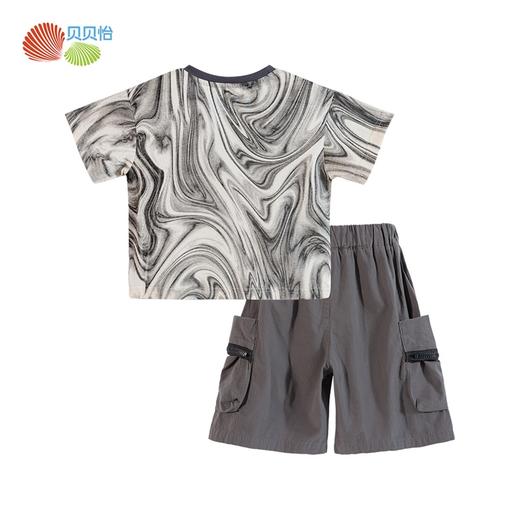 贝贝怡男童短袖套装夏装中童宝宝衣服儿童t恤两件套232T2616
 商品图7