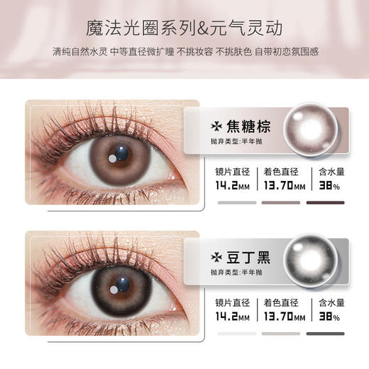 魅惑复古通勤必备眼珠子半年抛美瞳一片装（1副拍2，YB08） 商品图5