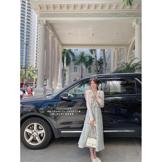 金蘑菇菇 夏花 艺术氛围碎花 / 无袖碎花裙纯欲风挂脖背带连衣裙 商品图0