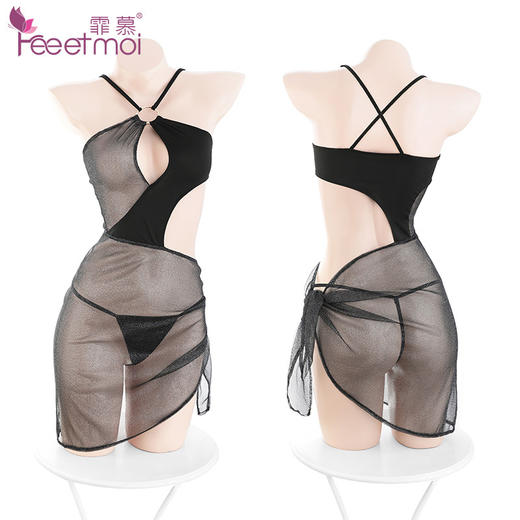 【情趣内衣】霏慕 心镂空不规则风情纱裙6862 商品图4