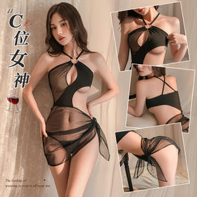 【情趣内衣】霏慕 心镂空不规则风情纱裙6862