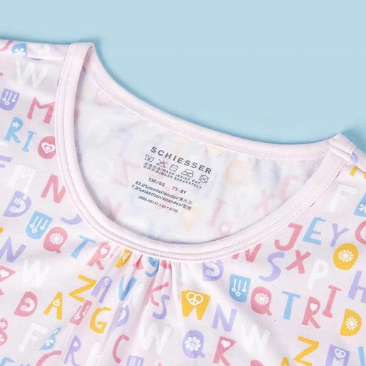 【抽象字母莫代尔】SCHIESSER舒雅童装莫代尔睡裙夏新款印花女童家居连衣裙中大童睡衣中裙3F/20884D 商品图2