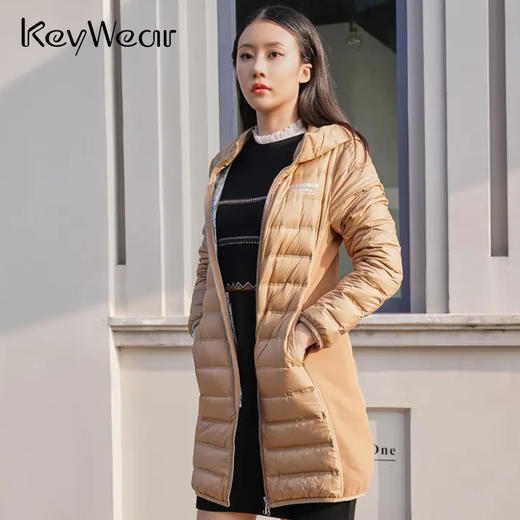 奇威 中长款连帽羽绒服0CA04171 商品图3