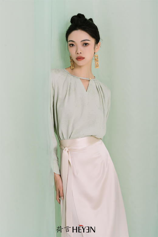 荷言GL怀远 新中式白色设计感半裙 商品图0