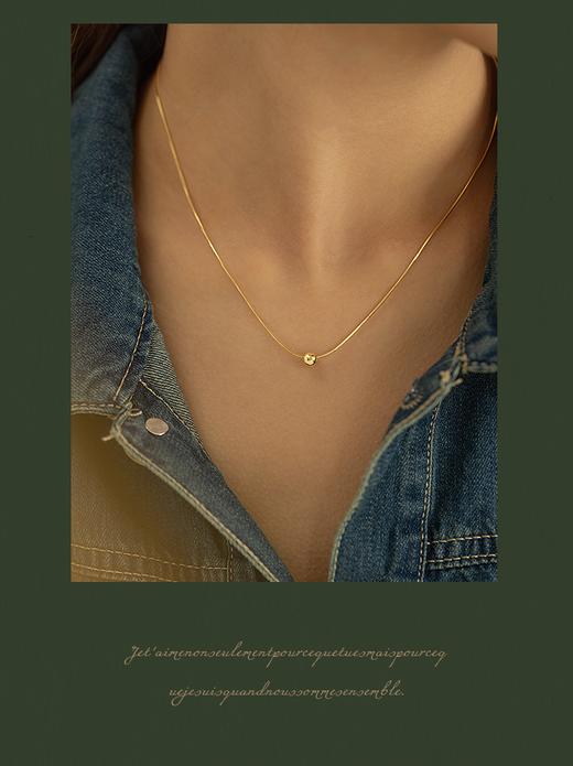 Oflye潮流饰品 质感蛇链月亮吊坠双层叠戴项链女欧美 商品图7