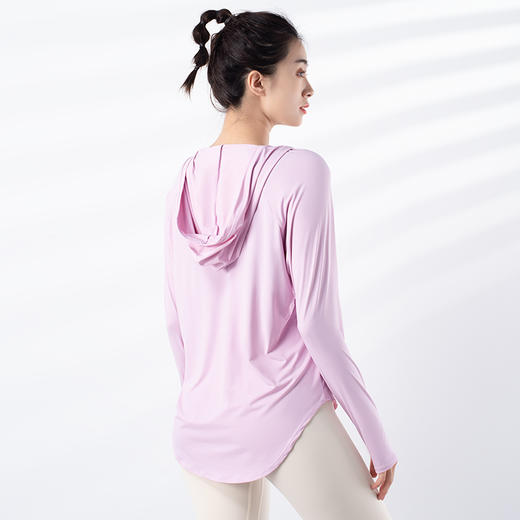 跃牌【禅语梵心系列】新品连帽防晒防紫外线速干跑步透气凉感瑜伽服罩衫F2274（不带胸垫） 商品图7