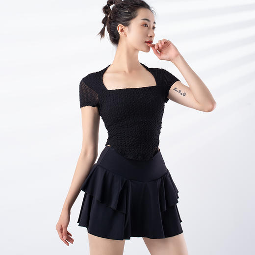 跃牌【禅语梵心系列】新款防走光运动羽毛球网球跑步高腰A字半身裙 F2239 商品图8