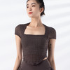 跃牌【禅语梵心系列】新款百搭固定式胸垫透气健身瑜伽服短袖 F2236（一体式胸垫） 商品缩略图9