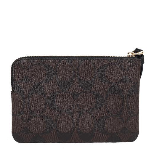 COACH 蔻驰 Corner Zip 16 拼色老花帆布配皮短款女士手拿包 F58035IMAA8 商品图5