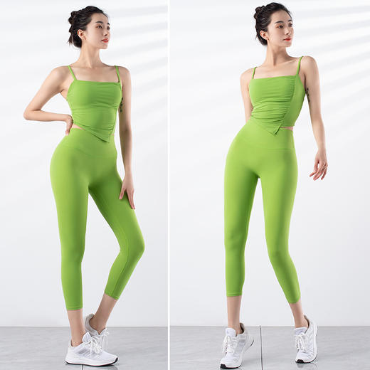 跃牌【禅语梵心系列】新品无痕速干塑身高腰提臀一片式裸感瑜伽七分裤F2243 商品图1