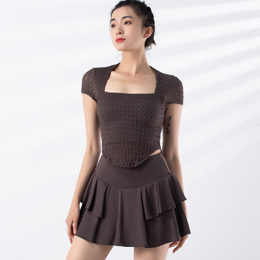 跃牌【禅语梵心系列】新款防走光运动羽毛球网球跑步高腰A字半身裙 F2239 商品图4