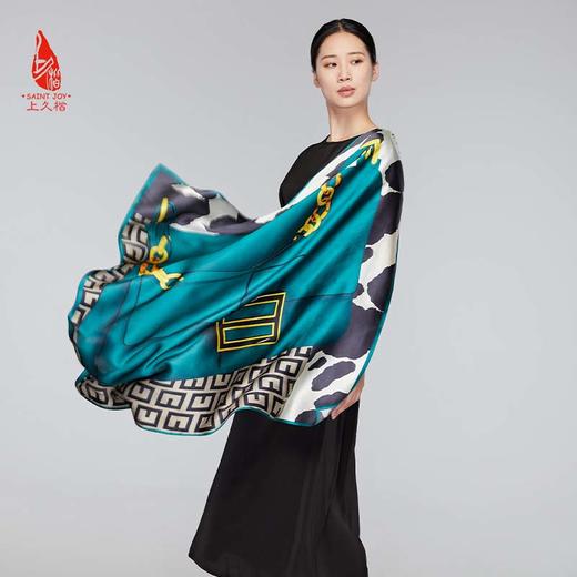 SAINTJOY/上久楷真丝方巾100%桑蚕丝FJS22011莫兰迪 商品图1