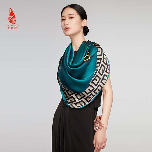SAINTJOY/上久楷真丝方巾100%桑蚕丝FJS22011莫兰迪 商品图4