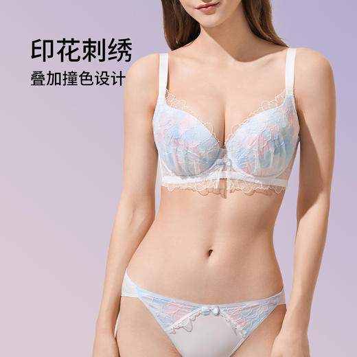 【积分兑换】大胸显大经典刺绣蕾丝花语内衣上托聚拢饱满甜美文胸女 商品图4